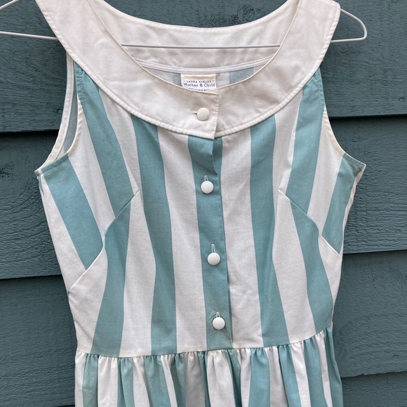 VINTAGE Laura Ashley Mother & Child Striped Tank Dress 4 - Picture 4 of 8